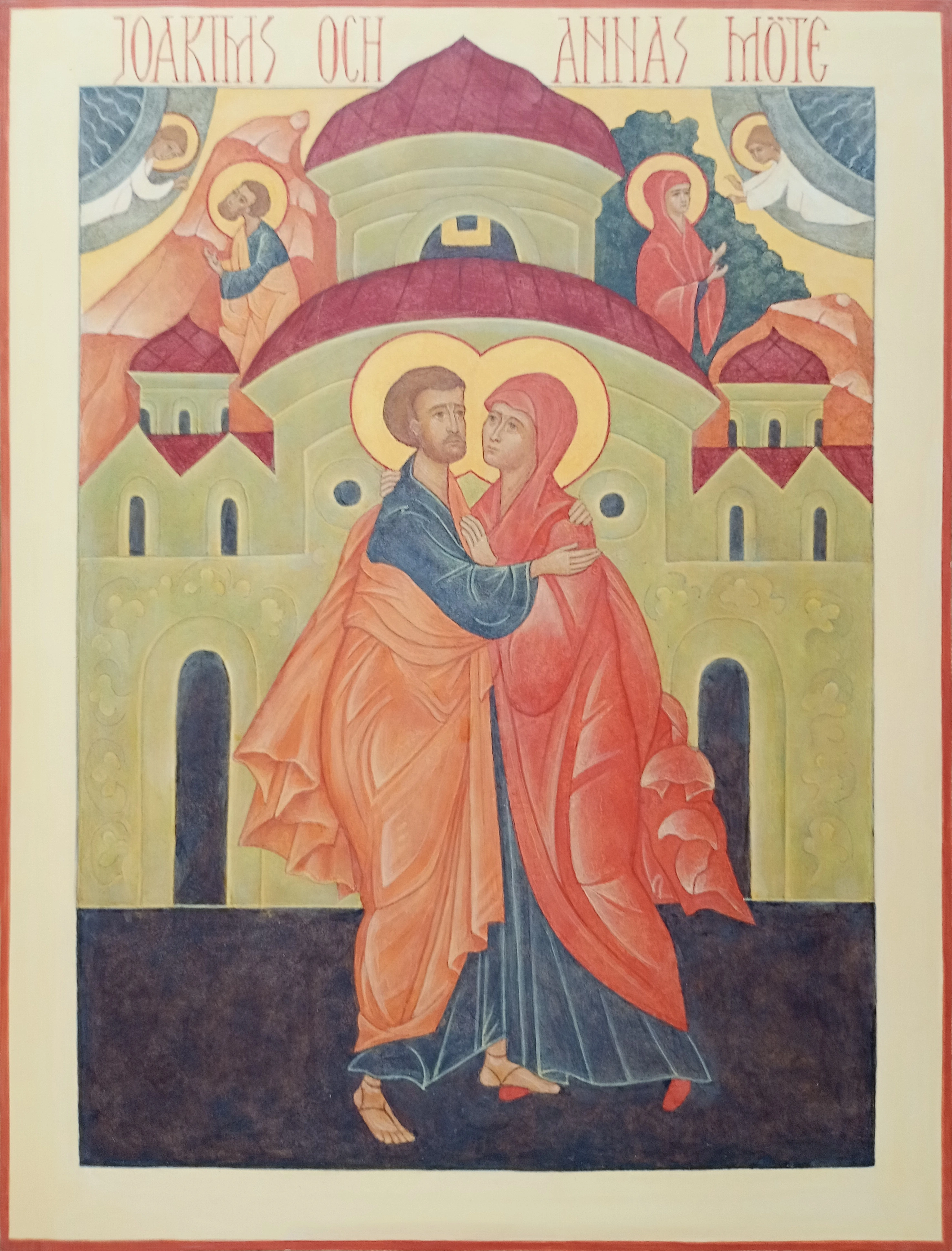 Ikon föreställande Heliga Joakim och Annas möte